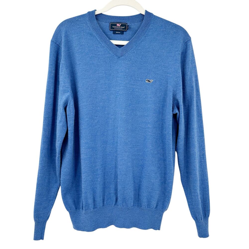 Vineyard Vines Mens‎ Fall Performance V-Neck Merino Wool Blend Sweater Size M